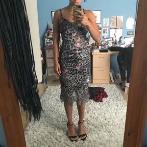 Mandalay cheetah print dress w colored accents